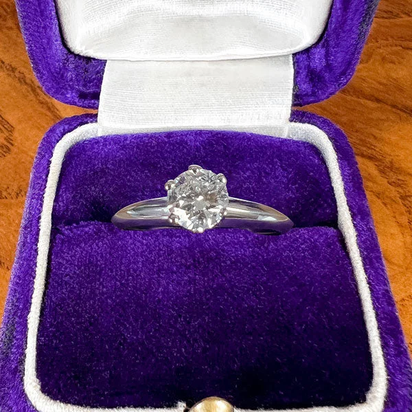 exclusive engagement rings for women-Vintage Tiffany & Co Diamond Solitaire Engagement Ring, RBC 0.50ct.