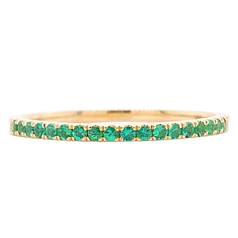 classic rings for engagement-Emerald Stackable Band