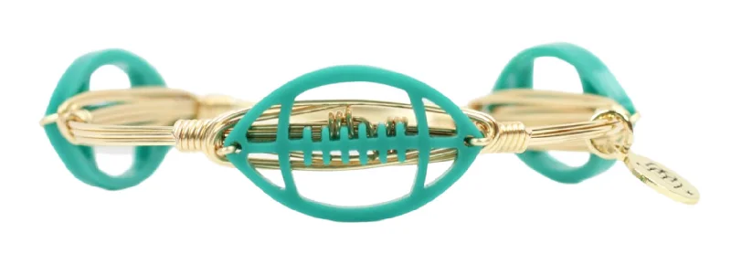 gemstone bracelets for women-gemstone bracelets for women-The Acrylic Football Bangle Bracelet - Teal