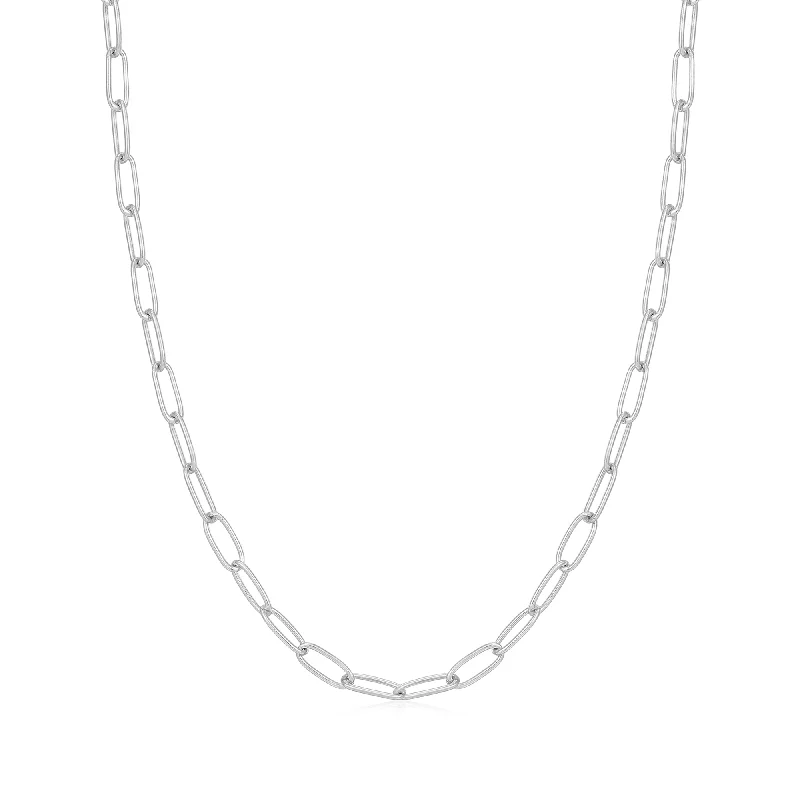 bridal necklace sets for women-Ania Haie Silver Link Charm Chain Necklace