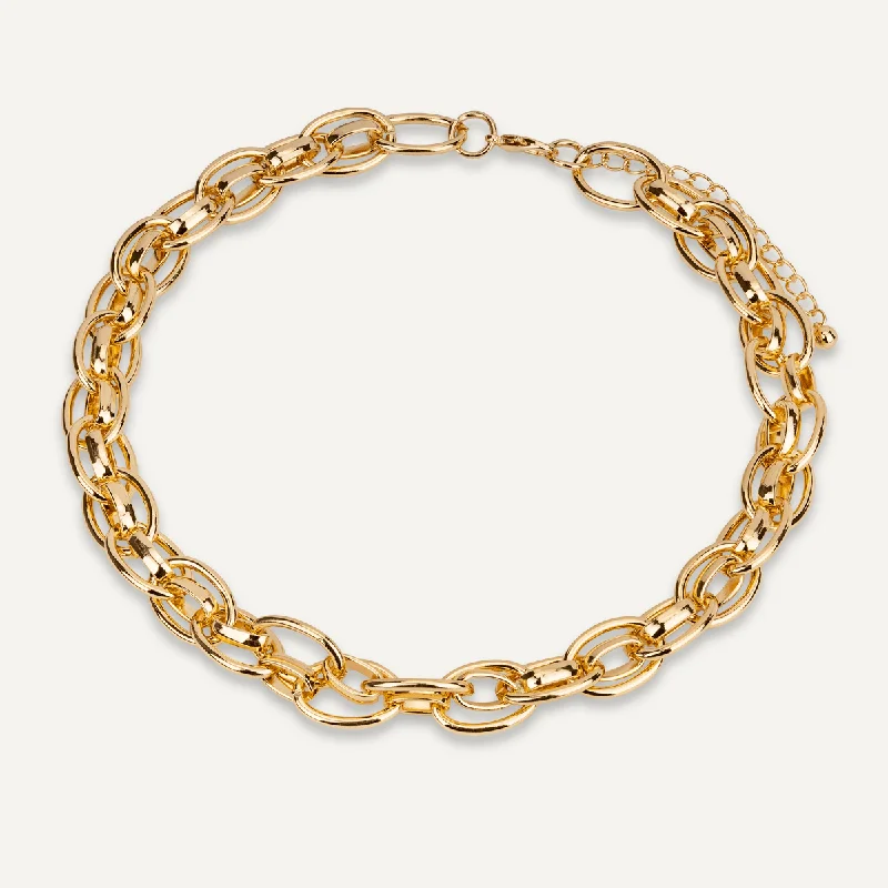 crystal necklaces for women-Chunky Chain Necklace In Gold-Tone