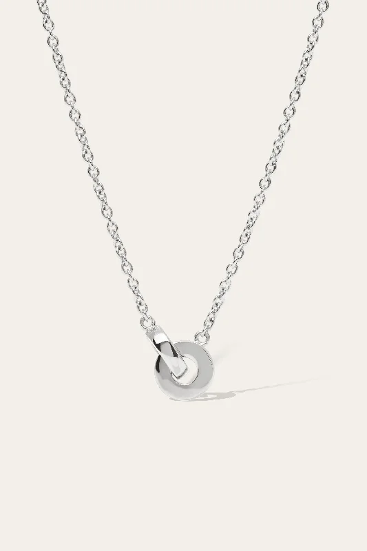 crystal heart necklaces for women-Orbit sterling silver chain necklace