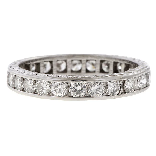 handmade rings for women-Vintage Diamond Eternity Band, Size 8 3/4