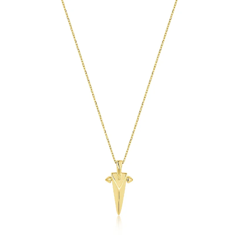 luxury gold necklaces for women-Gold Geometric Point Pendant Necklace