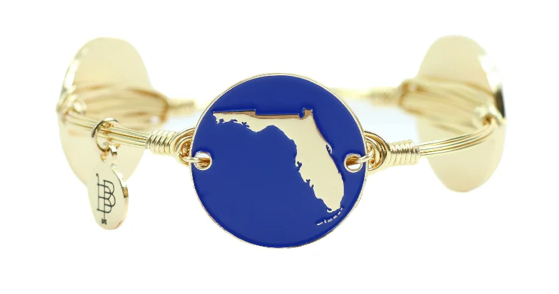 statement bangles for women-statement bangles for women-Blue Florida Bangle Bracelet