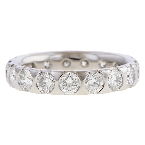 designer rings for women-Vintage Diamond Eternity Band Ring, Size 7