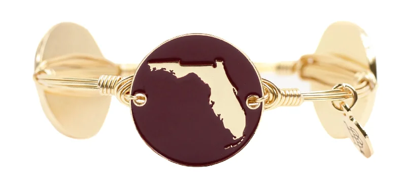 custom bangles for women-custom bangles for women-State of Florida Bangle Bracelet - Garnet