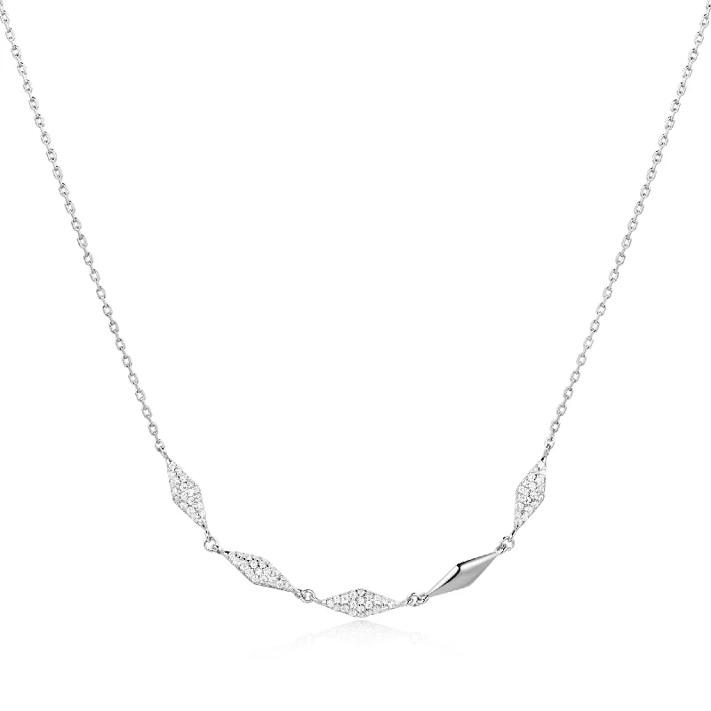 diamond pendant necklaces for women-Silver Multi Sparkle Necklace