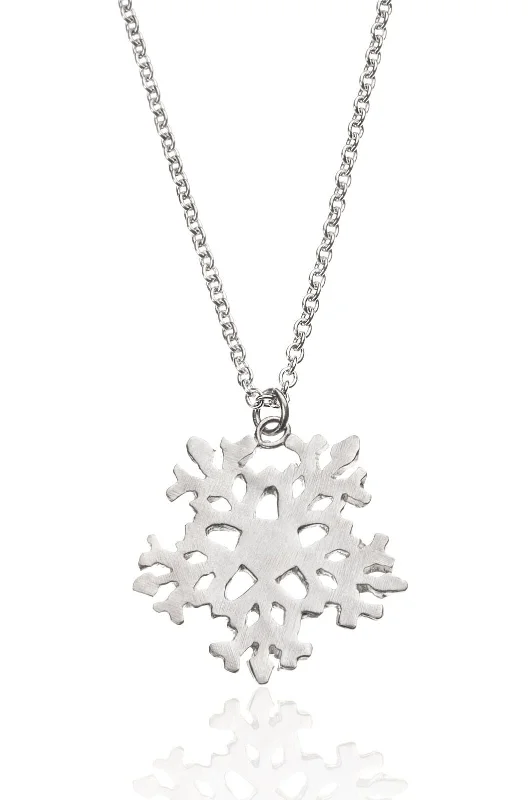 designer pendant necklaces for women-Large Snowflake Necklace