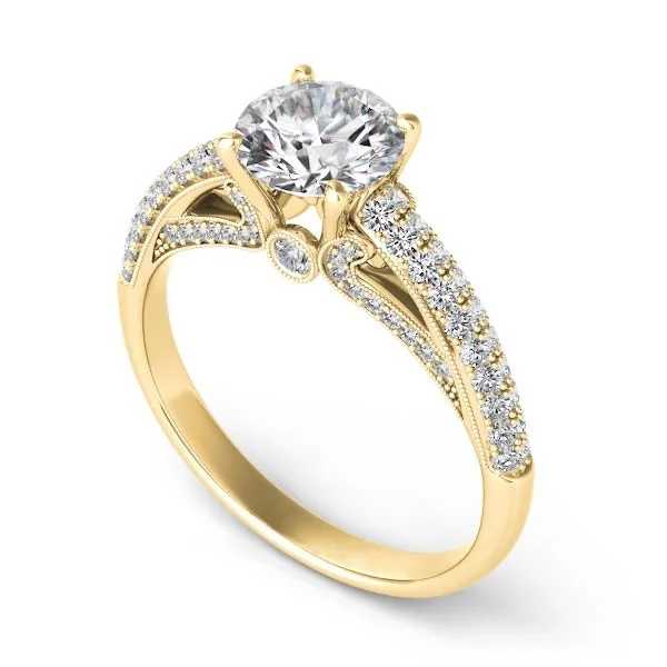 bridal rings for women-Diamond Peek-a-boo Engagement Ring