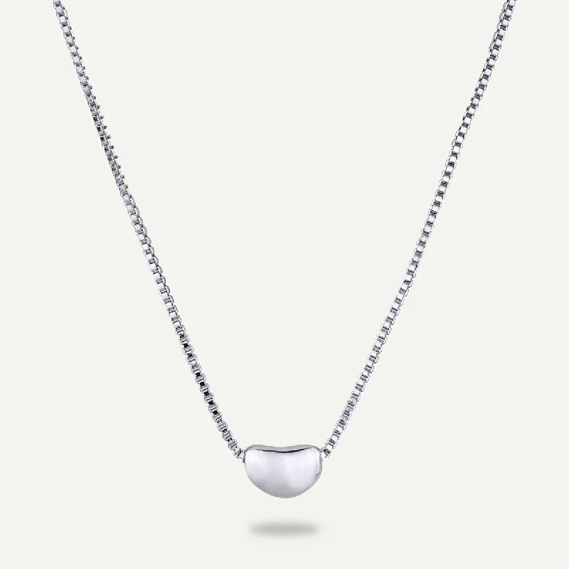 dainty chain necklaces for women-Keira Heart Contemporary Necklace In Silver-Tone