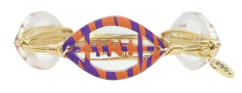 gemstone bracelets for women-gemstone bracelets for women-The Acrylic Football Bangle Bracelet - Tiger Stripe