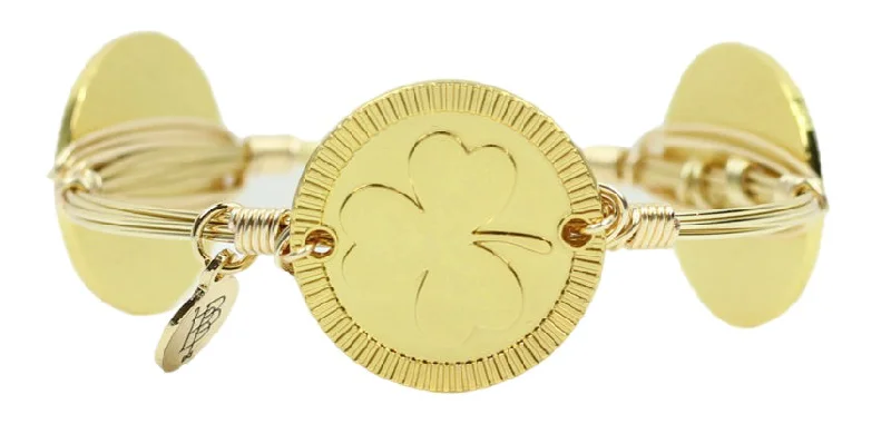 wedding bangle bracelets for women-wedding bangle bracelets for women-The Gold Shamrock Bangle Bracelet