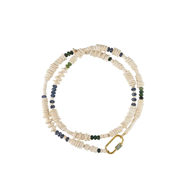 vintage-style necklaces for women-Long Origin Wrap Necklace - WHITE/IVORY/BLUE/GREENS