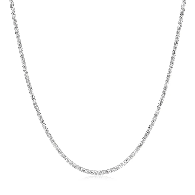 handmade necklaces for women-Silver Pave Necklace