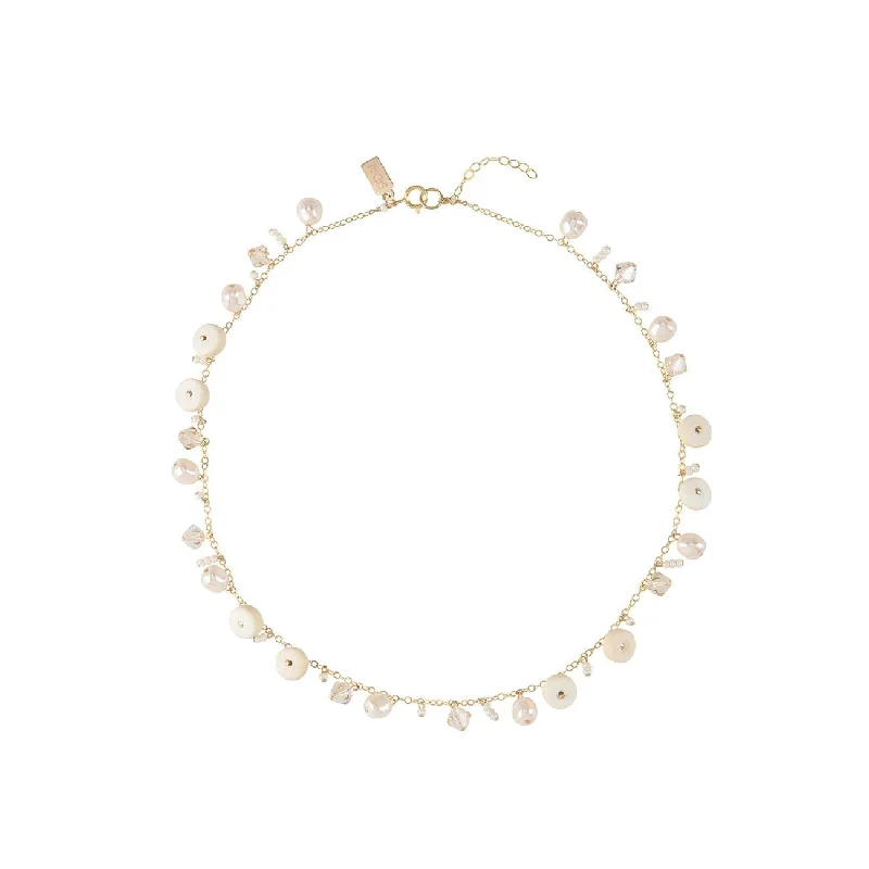 luxury diamond necklaces for women-Origins Short Eclectic Necklace  - IVORY/PEARL/GOLD/HONEY