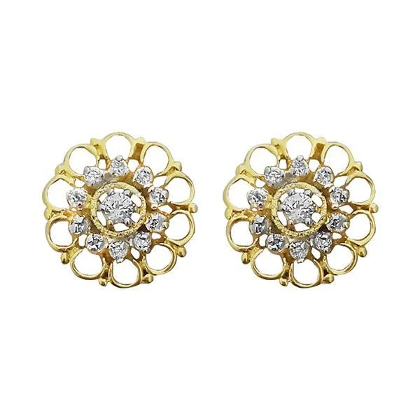 Kriaa White Austrian Stone Gold Plated Stud Earrings