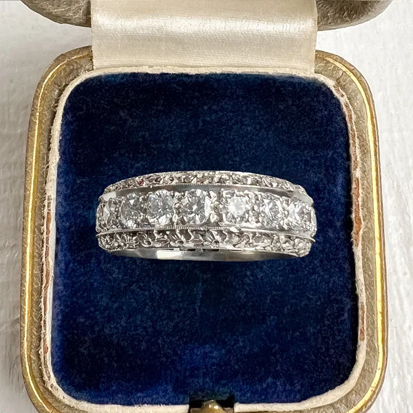 vintage engagement rings for women-Vintage Diamond Eternity Band, Size 7