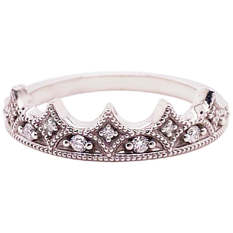 band rings for women-Diamond Crown Ring