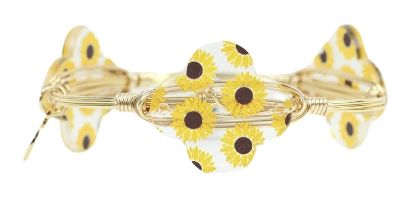 custom bangles for women-custom bangles for women-Sunflower Fields Bangle Bracelet