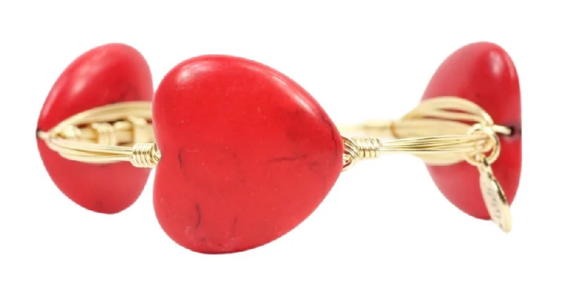 high-quality bracelets for women-high-quality bracelets for women-The Red Heart Bangle Bracelet