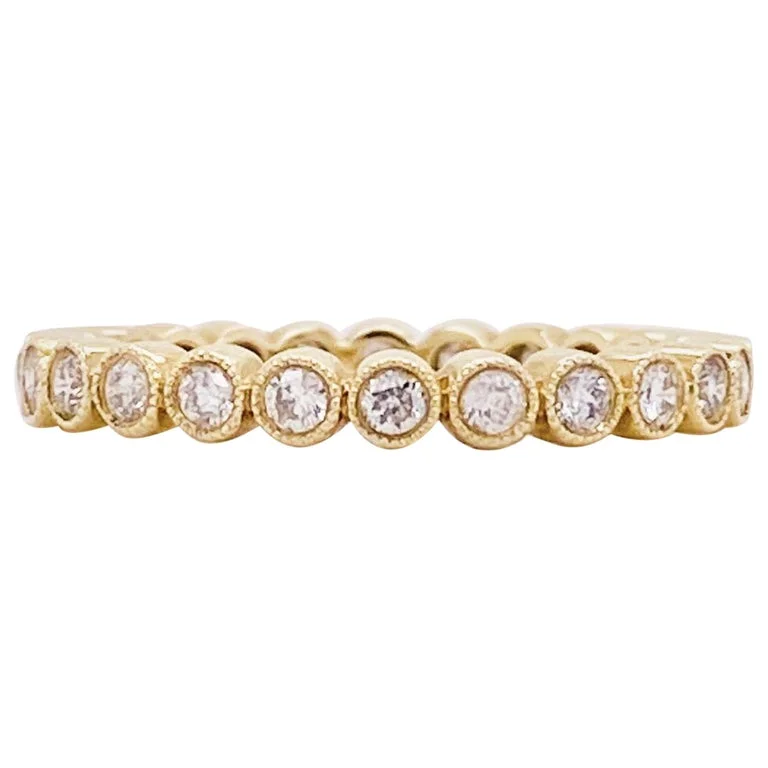 gemstone rings for women-Diamond Bubble Eternity Band - Mini