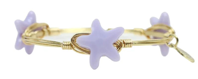 stacking bangles for women-stacking bangles for women-Starfish Bangle Bracelet - Lavender