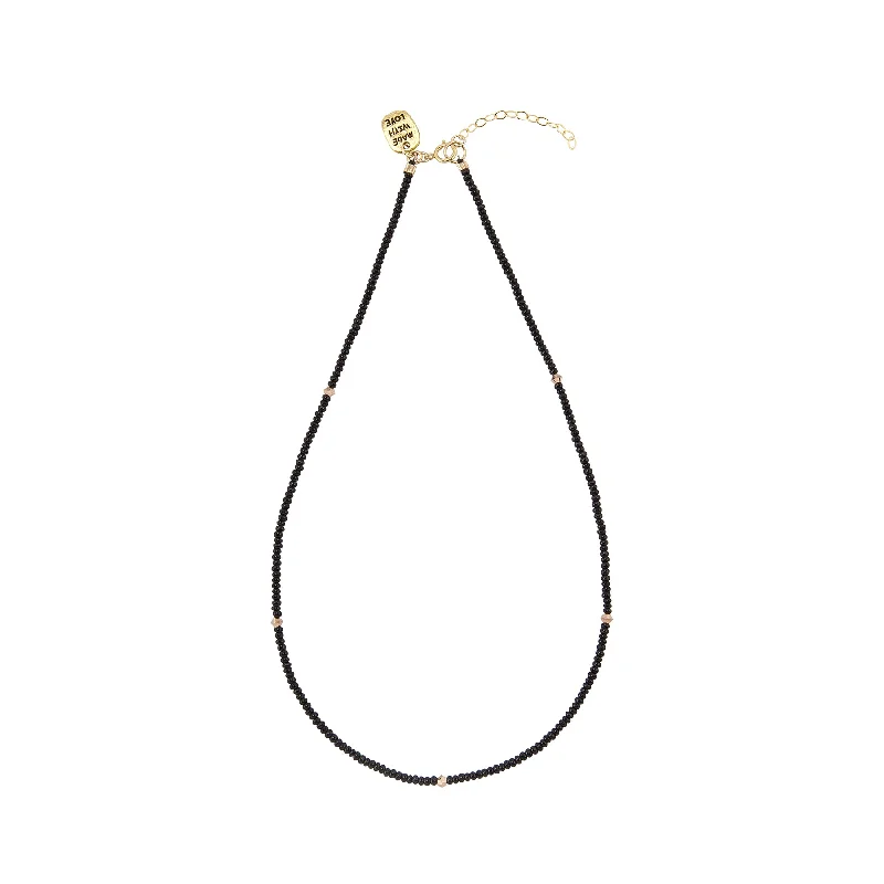 choker necklaces for women-Endito Crystal Necklace - BLACK