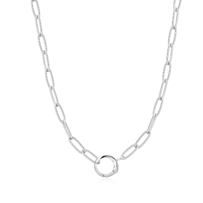 best-selling necklaces for women-Ania Haie Silver Link Charm Chain Connector Necklace