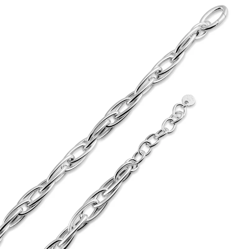 elegant crystal necklaces for women-925 Sterling Silver Multi Link Paperclip Bracelet and Chain 10.7mm - CH550