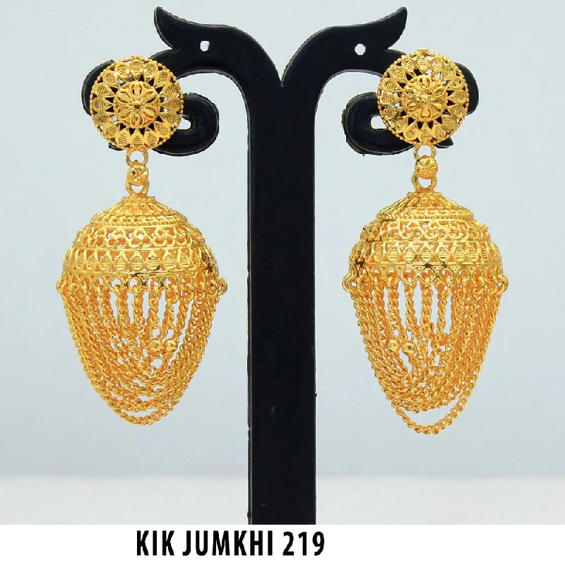 Mahavir Forming Gold Plated Jhumki Earrings  - KIK Jumkhi 219