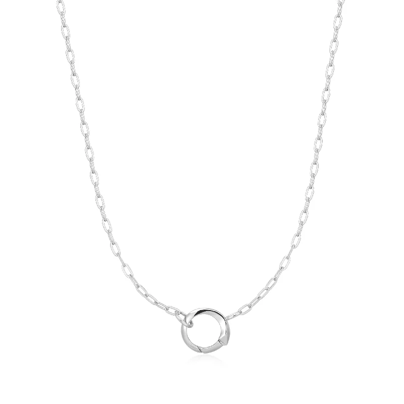 trendy choker necklaces for women-Ania Haie Silver Mini Link Charm Chain Connector Necklace