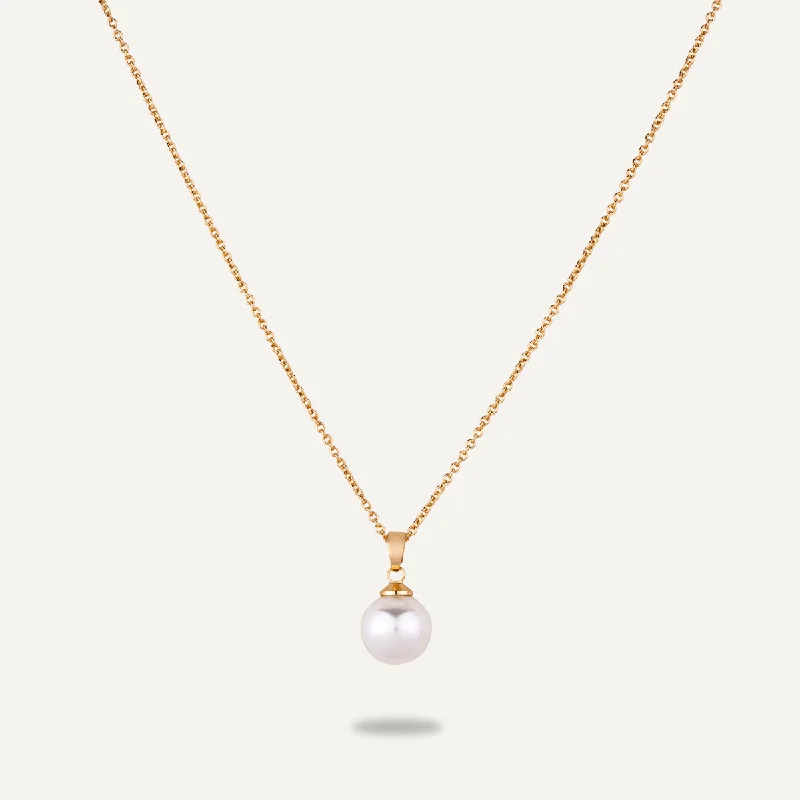 delicate chain necklaces for women-Mother Of Pearl Pendant With Chain In Gold-Tone