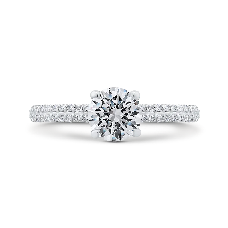 simple engagement rings-14K White Gold Diamond Engagement Ring (Semi-Mount)