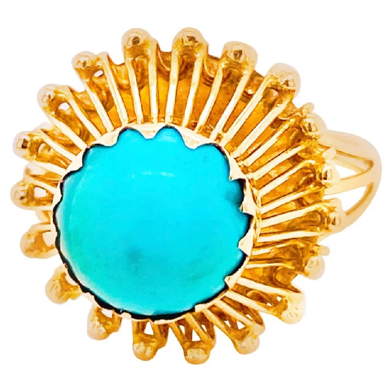 special rings for women-Turquoise Bombe Ring