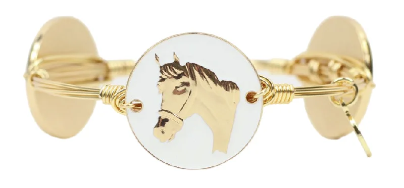 friendship bracelets for women-friendship bracelets for women-The White Horse Bangle Bracelet