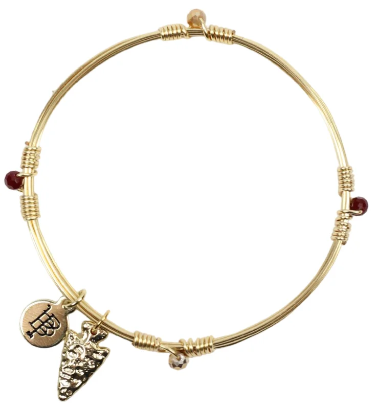 statement bracelets for women-statement bracelets for women-The Gameday Bangle - Garnet + Gold