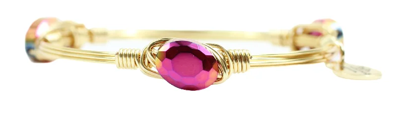 pearl bracelets for women-pearl bracelets for women-Kids' Magenta Iridescent Bangle