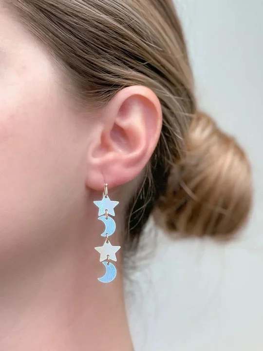 Moon & Star Dangle Earrings