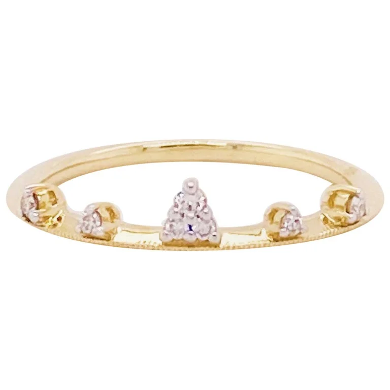 band rings for women-Diamond Tiara Band