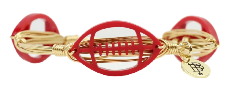 gold bracelets for women-gold bracelets for women-The Acrylic Football Bangle Bracelet - Red