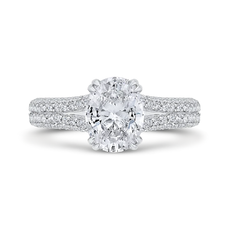 luxury diamond engagement rings-14K White Gold Diamond Engagement Ring (Semi-Mount)