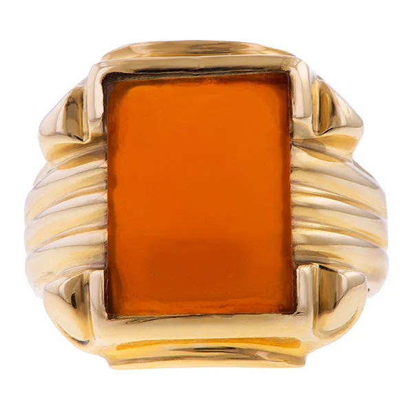 beautiful rings for women-Vintage Carnelian Ring