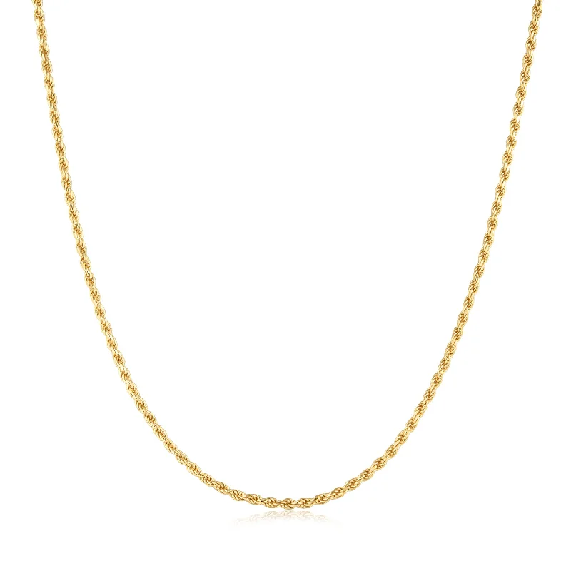 crystal necklaces for women-Gold Rope Twist Chain Necklace