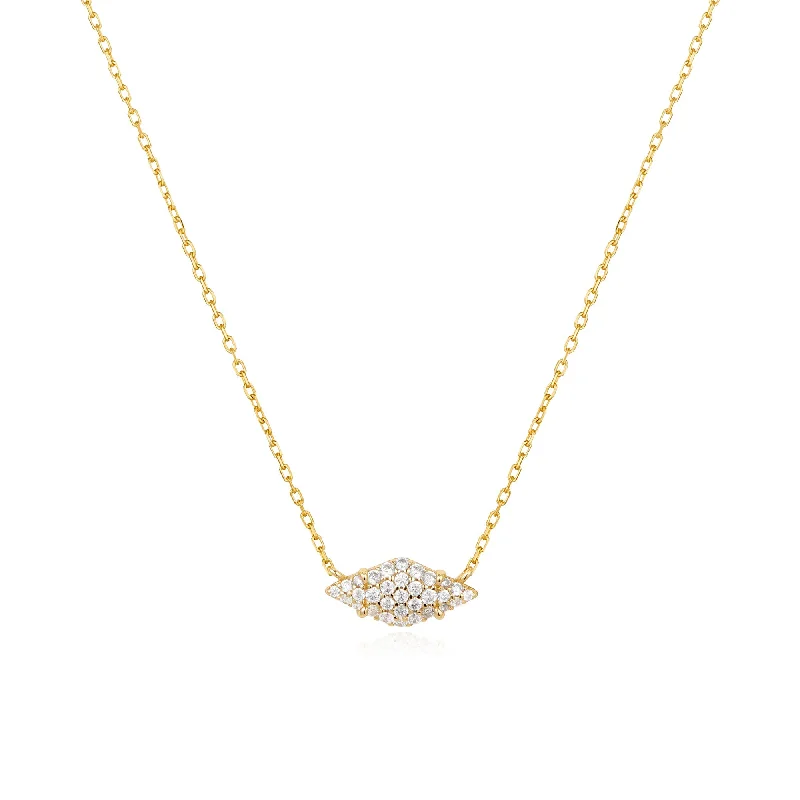 designer necklaces for women-Gold Pave Sparkle Necklace