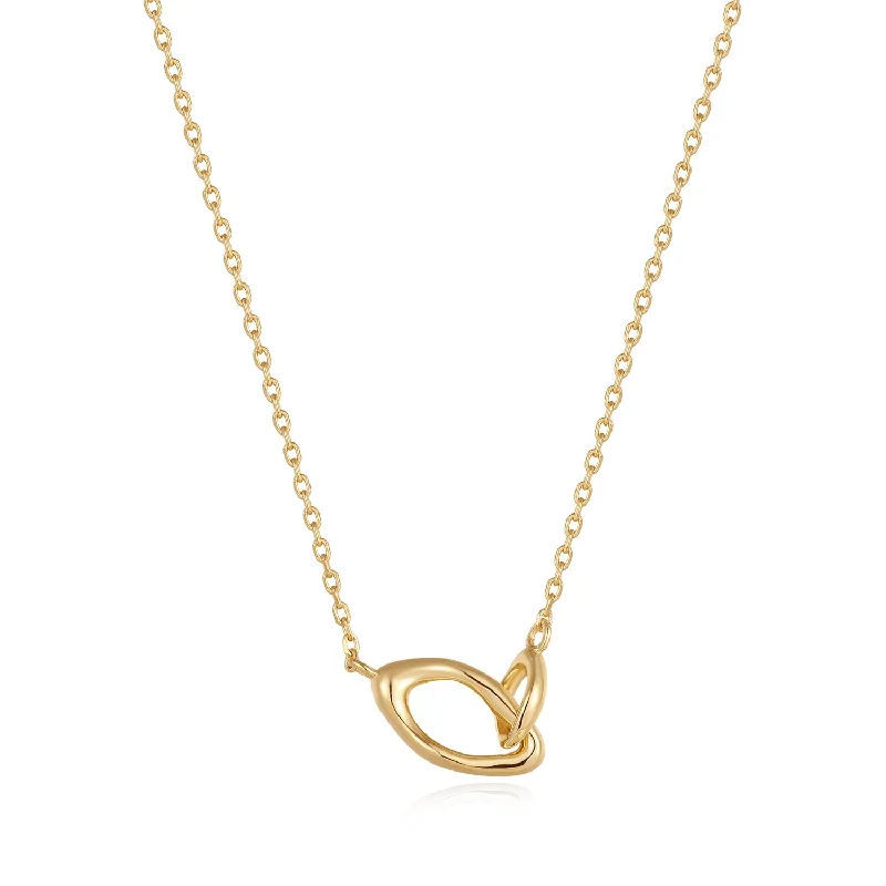 stylish necklaces for women-Ania Haie Gold Wave Link Necklace