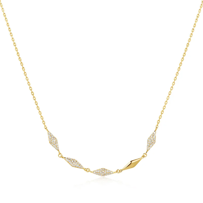 boho style necklaces for women-Gold Multi Sparkle Necklace