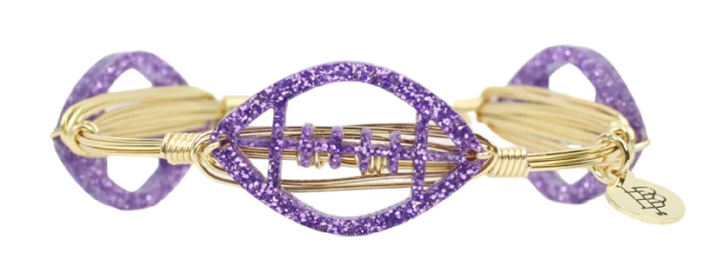 fashion bangles for women-fashion bangles for women-The Acrylic Football Bangle Bracelet - Purple Glitter