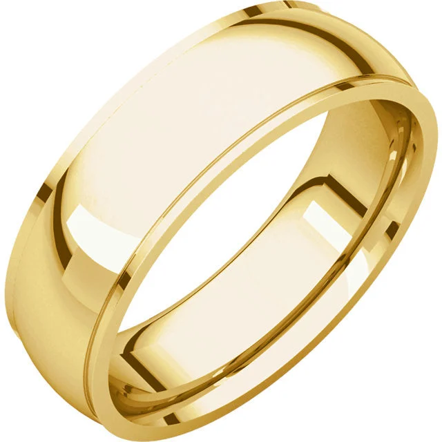 luxury rings for women-Classic Edge Wedding Band (High Polish) in 14k Gold