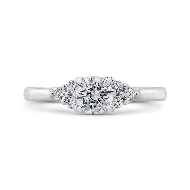 classic engagement rings-14K White Gold Round Diamond Classic Engagement Ring